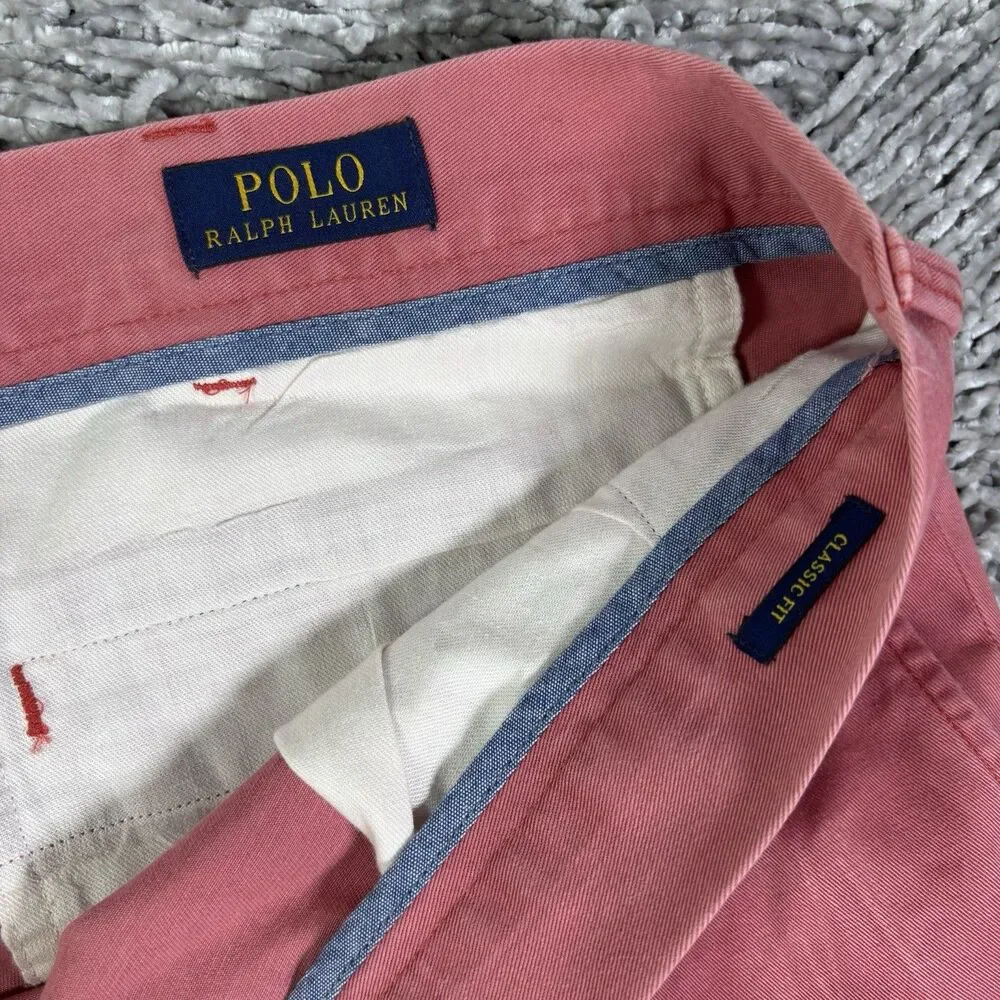Polo Ralph Lauren Chino Shorts Mens 52B (BIG) Classic Fit Pink Preppy Golf Work